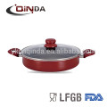 Olla de cocina antiadherente de aluminio / sartén de saltear con dos orejas QD-T007